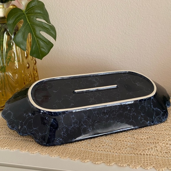 🟢 Navy Blue Shell Trinket Tray - Picture 3 of 3